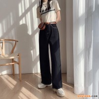 淘宝链接黑色直筒牛仔裤女2020新款秋季宽松阔腿泫雅显瘦百搭高腰长裤子