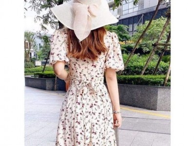 Đầm hoa xòe tiểu thư tay phồng, ĐẦM HOA TRẮNG TAY PHỒNGHình2